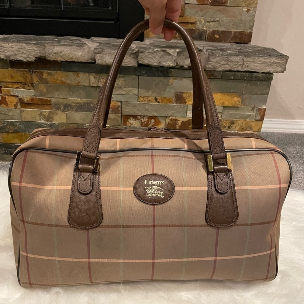 Vintage Burberrys Nova Check Travel Boston Bag - Picture 2 of 16